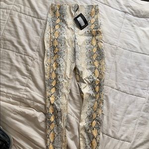 Faux snake skin leggings